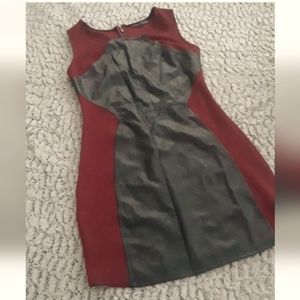 Clubbing party dress 10 atmosphere hourglass faux leather vegan maroon black
